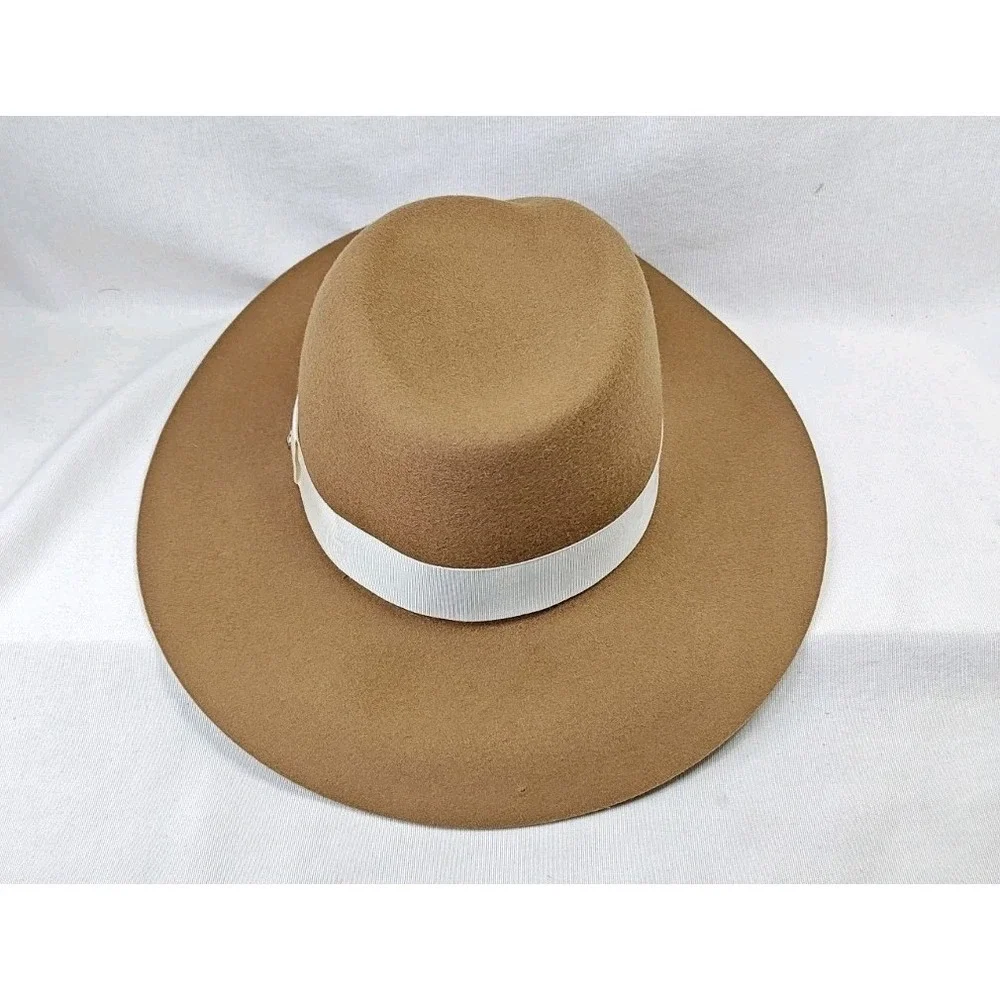 Rag & Bone Women's Medium Brown New‎ York Zoe Wool Summer Wide Brim Hat Cap
